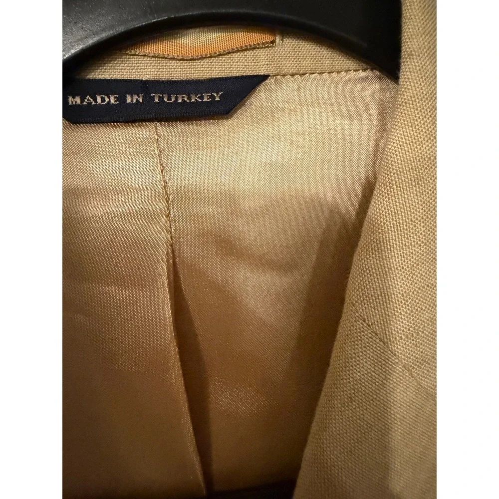 Banana Republic Blazer‎ Mens 38S Tan Linen Cotton Blend 3 Button Coat Jacket